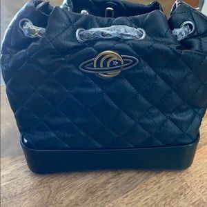 NWT Black patchwork backpack purse